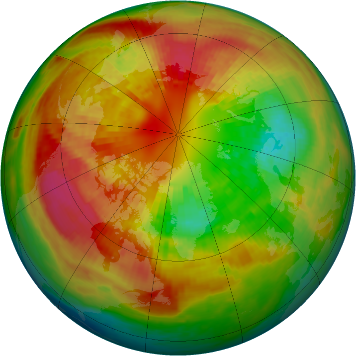 Arctic ozone map for 07 March 2003